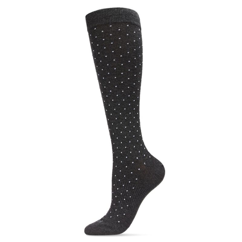 メモイ レディース アンダーお召しもの ソックス 綿織物 MeMoi Women\u0027swiss Dot Cotton Blend 15-20mmhgraduated Compression Socks Dark Gray Heather 薄墨色