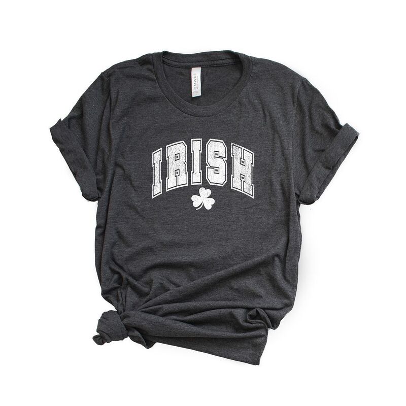 Simply Sage Market レディース トップス Tシャツ グラフィック Simply Sage Market Irish Varsity Grunge Short Sleeve Graphic Tee Charcoal チャコール