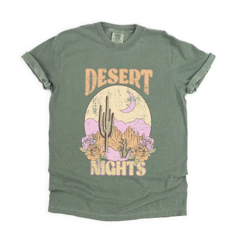 Simply Sage Market レディース トップス ティーシャツ Simply Sage Market Desert Nights Grunge Garment Dyed Tees Moss トップス-Tシャツ・カットソー