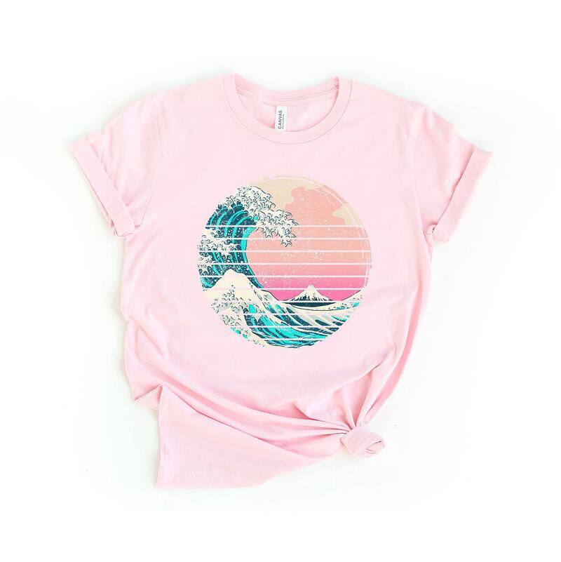 Simply Sage Market レディース トップス Tシャツ ヴィンテージ Simply Sage Market Waves Vintage Short Sleeve Tee Pink ピンク