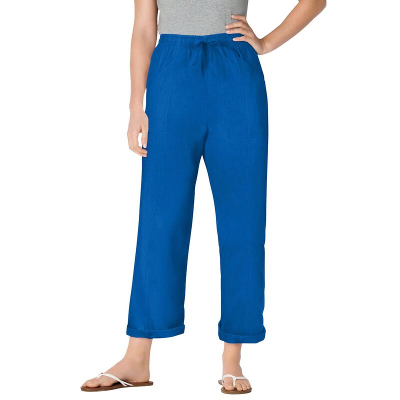 成人女性 ウィズはたご屋 レディース ボトムス 心地よいズボン下 加えること大いさ プチ Woman Within Plusize Petite The Boardwalk Pant Bright Cobalt 青緑色 レディースファッション-ボトムス-パンツ