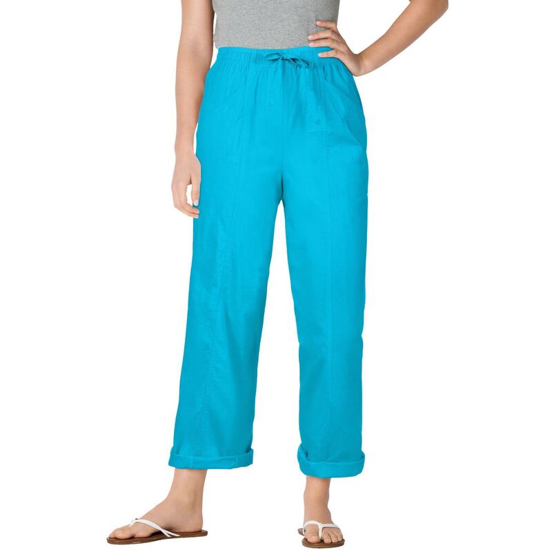 ウーマン ウィズイン レディース ボトムス カジュアルパンツ プラスサイズ プチ Woman Within Plusize Petite The Boardwalk Pant Pretty Turquoise ターコイズ｜ReVida 店 8,865円