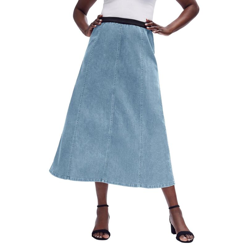 ジェシカロンドン レディース ボトムスカート プラスサイズ デニム Jessica London Women's Plusize Stretch Denim Jegging Skirt Light Wash デニム｜ReVida 店 11,765円