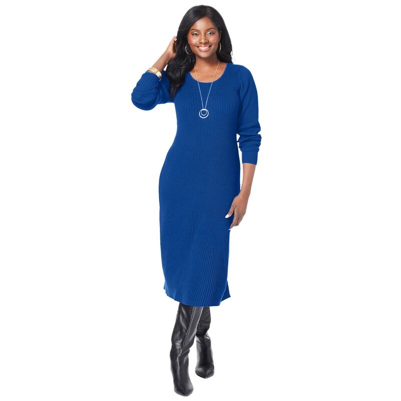 ジェシカロンドン レディース トップス ワンピース プラスサイズ セーター Jessica London Women's Plusize Scoop-Neck Sweater Dress Dark Sapphire サファイア