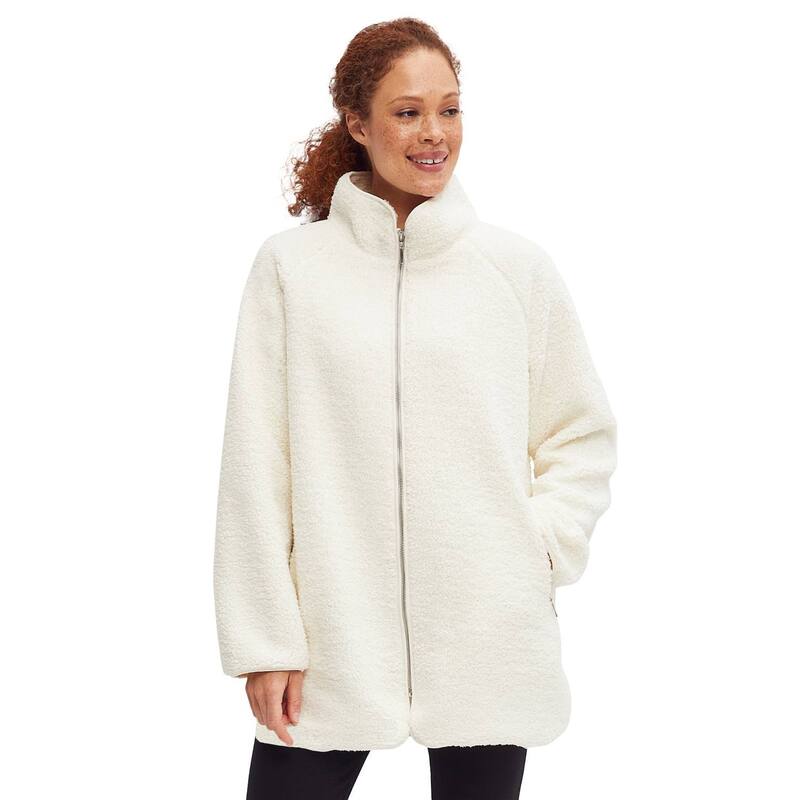 Ellos レディース アウター ジャケット・ブルゾン プラスサイズ ellos Plusize Sherpa Zip-Front Jacket Ivory アイボリー
