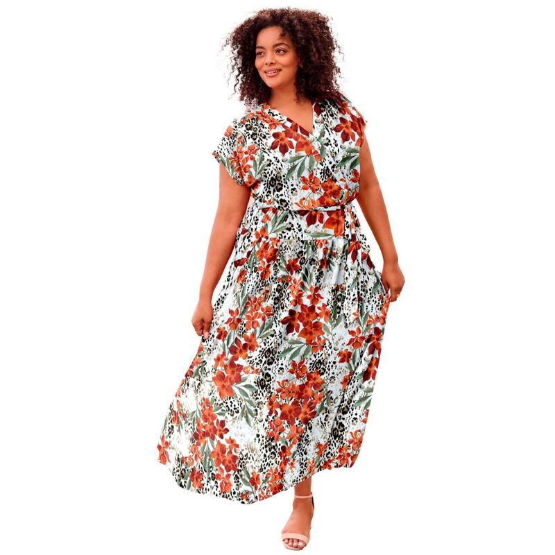 アベニュー レディース トップス ワンピース プラスサイズ マキシ Avenue Women's Plusize Havana Maxi Dress Black Animal Floral ブラック