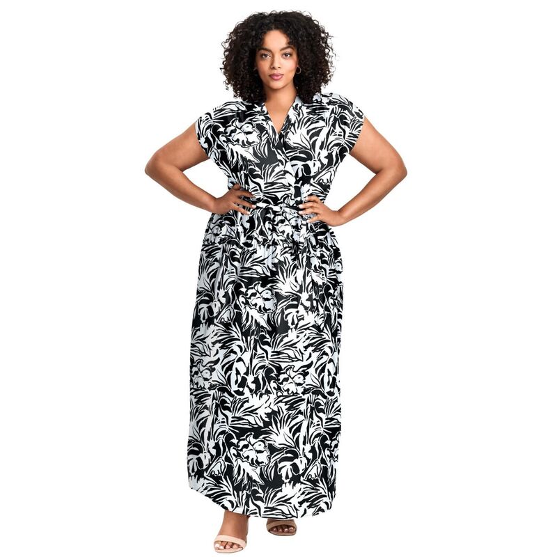 アベニュー レディース トップス ワンピース プラスサイズ マキシ Avenue Women's Plusize Havana Maxi Dress Black Graphic Leaves ブラック 15,155円