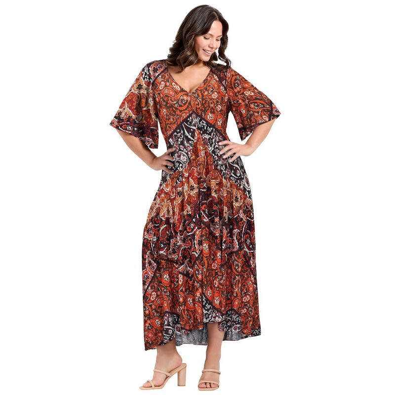 アベニュー レディース トップス ワンピース プラスサイズ Avenue Women's Plusize Val Dress Clay Paisley Chevron