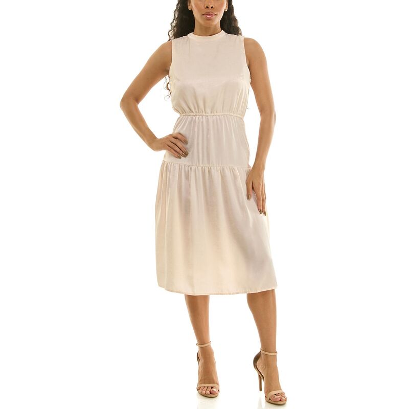 ニナレオナルド レディース トップス ワンピース ノースリーブ Women's Nina Leonard Sleeveless Dress with Back Bow Praline
