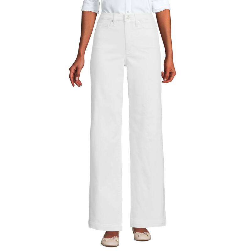 ランズエンド レディース ボトムス デニムパンツ ワイドレッグ ジーンズ Women's Lands' End High-Rise Wide Leg Jeans White ホワイト 15,895円