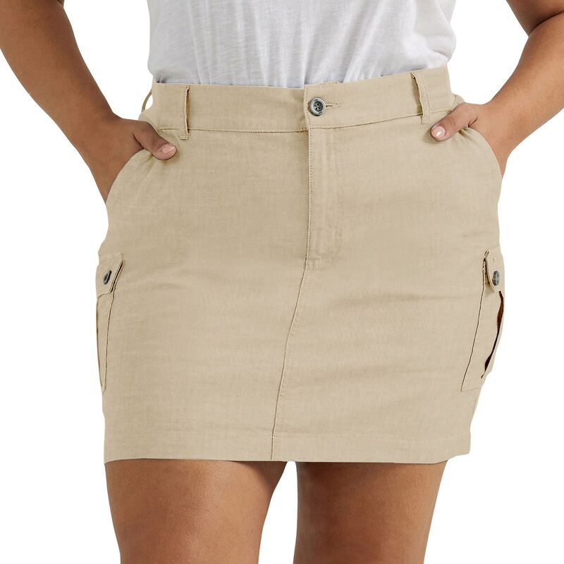 リー レディース ボトムスカート プラスサイズ Plusize Lee FLEX TO GO Cargo Skort Pioneer Beige ベージュ