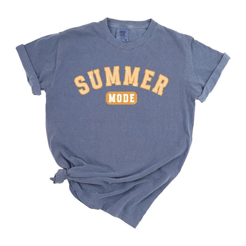 Simply Sage Market レディース トップス ティーシャツ Simply Sage Market Summer Mode Distressed Garment Dyed Tees Blue Jean 青色 Tシャツ・カットソー-トップス-レディースファッション