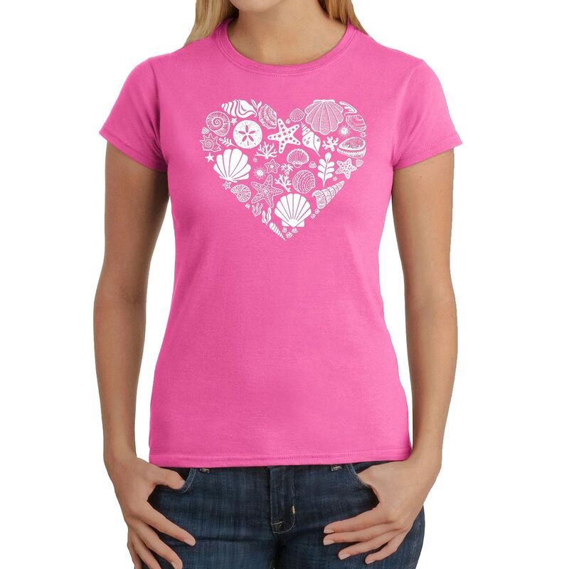 エルエーポップアート レディース トップス Tシャツ LA Pop Art Sea Shells - Women's Word Art-shirt Pink ピンク