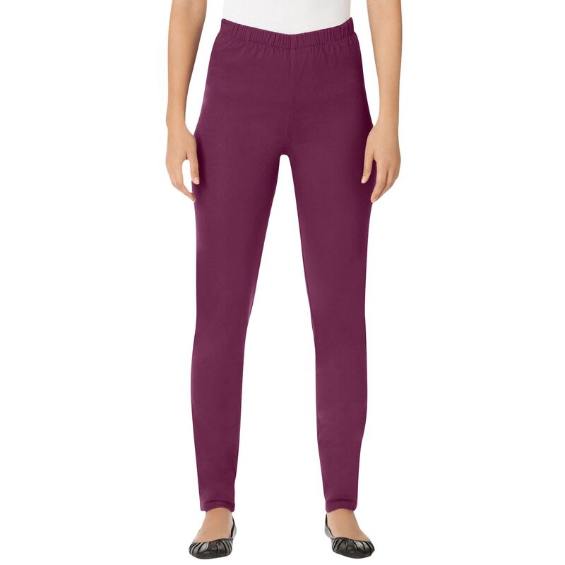 ウーマン ウィズイン レディース ボトムス カジュアルパンツ プラスサイズ デニム ジーンズ Woman Within Plusize Pull-On Elastic-Waistretch Fineline Denim Jeans Deep Claret デニム｜ReVida 店