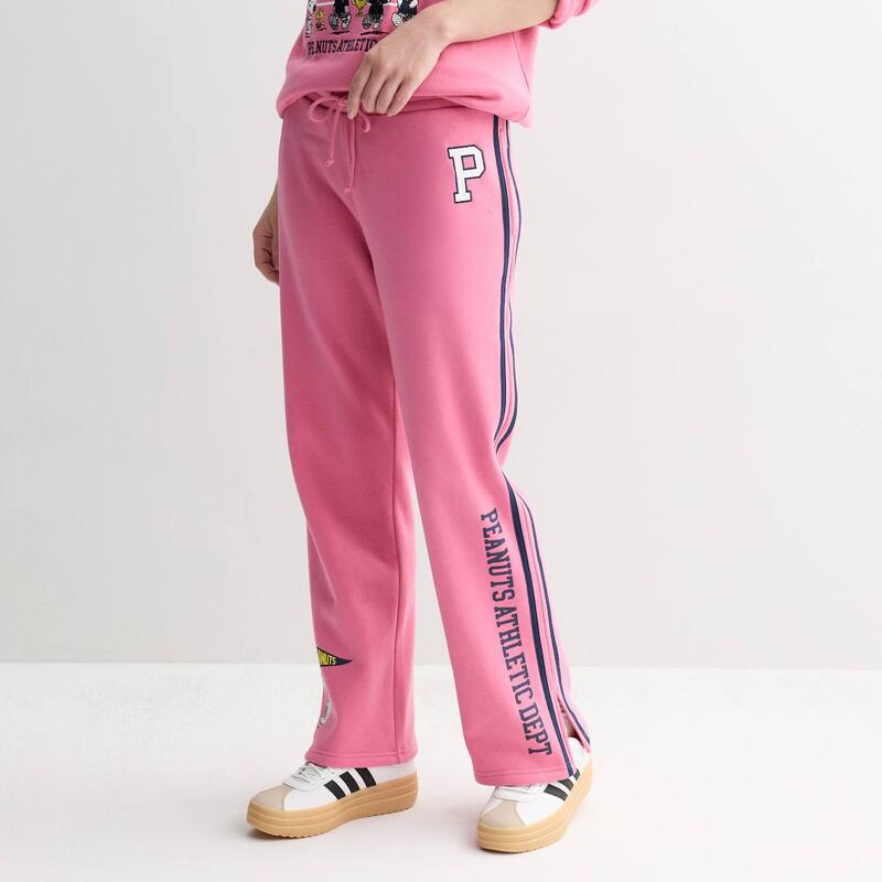 アニメキャラクター レディース ボトムス カジュアルパンツ フリース Licensed Character Juniors' Peanuts Athletic Dept. Fleece Pants Pink ピンク 7,585円