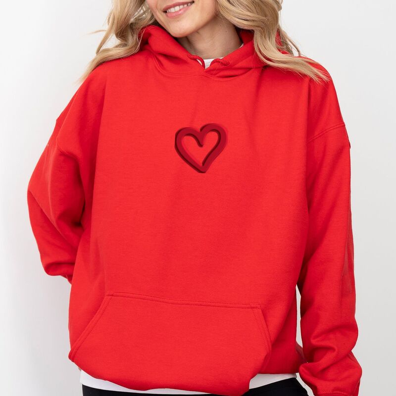 Simply Sage Market レディース トップス Tシャツ パーカー グラフィック Simply Sage Market Love Like Jesus Heart Bold Puffront and Back Design - Women's Graphic Hoodie Red レッド|ReVida 店