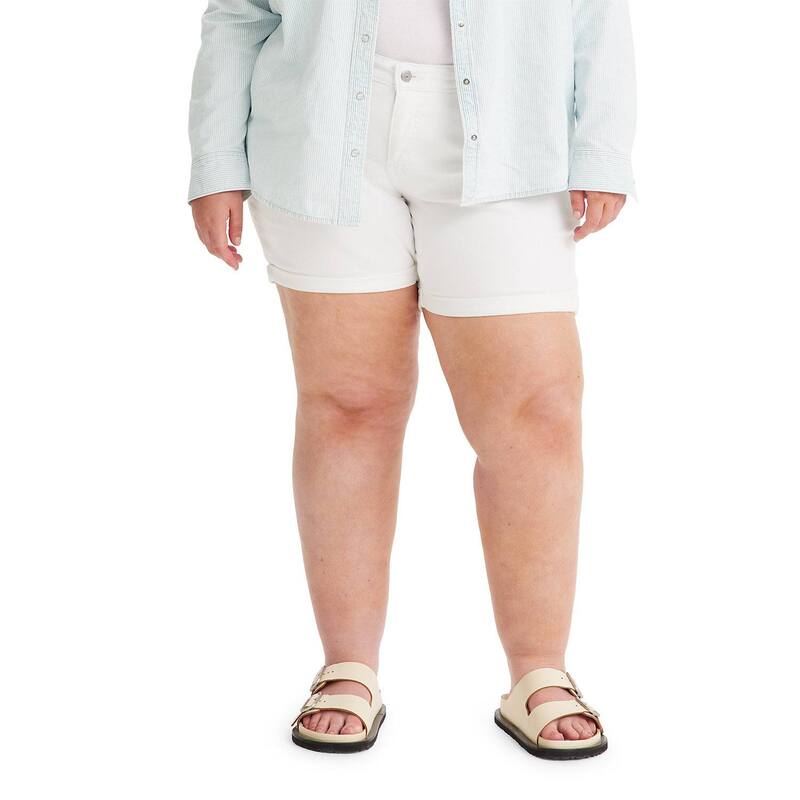 リーバイス レディース ボトムス ハーフパンツ・ショーツ プラスサイズ ショートパンツ Plusize Levi's Mid-Length Jean Shorts Chalk White ホワイト｜ReVida 店