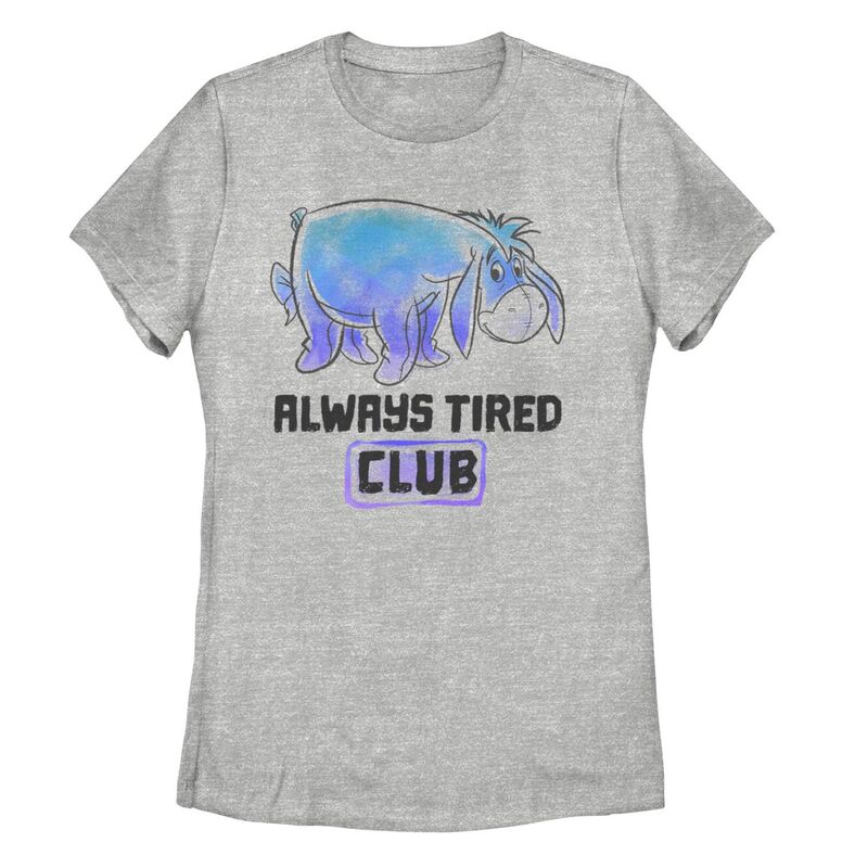 ディズニー レディース トップス Tシャツ Disney's Winnie The Pooh Eeyore Juniors' Always Tired Club Tee Athletic Heather ヘザー