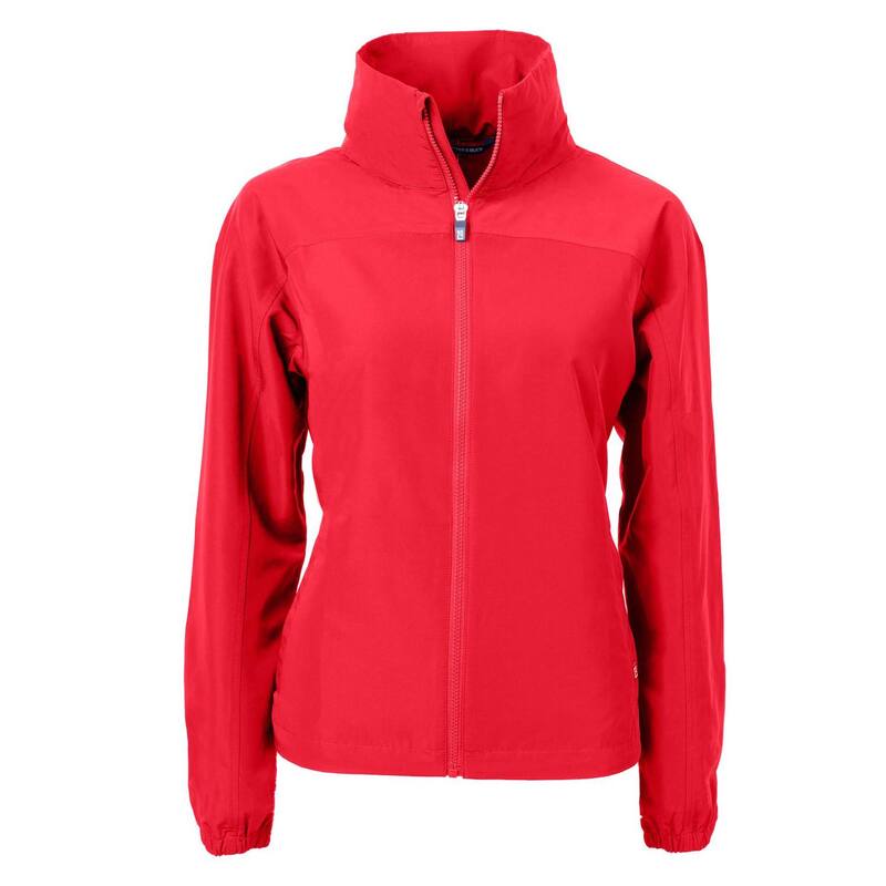 切断機アンドうしろ側 レディース アウター 上衣・上衣 編み物 Cutter \u0026 Buck Charter Eco Knit Recycled Womens Full-Zip Jacket Red 赤いこと
