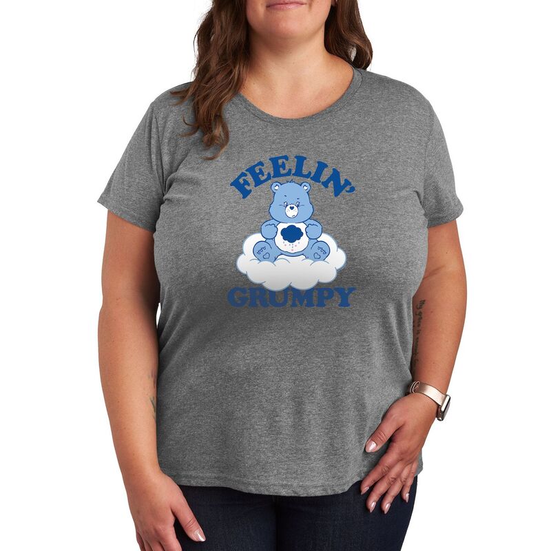 アニメキャラクター レディース トップス Tシャツ プラスサイズ グラフィック Licensed Character Plus Care Bears Feelin' Grumpy Graphic Tee Gray グレー