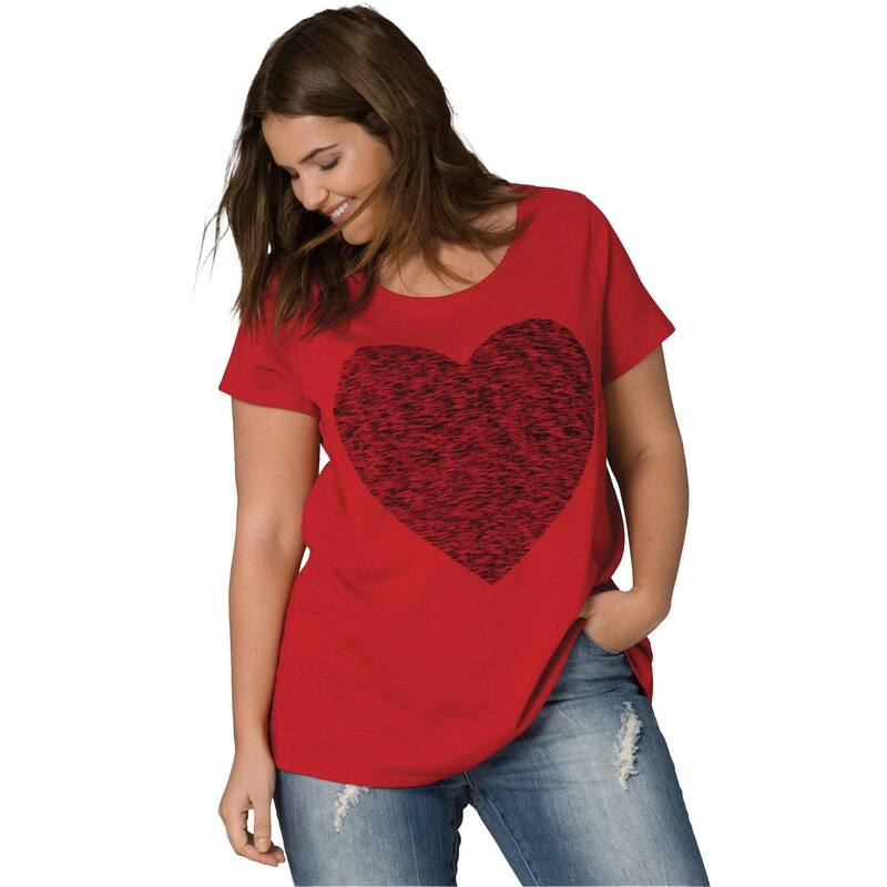 Ellos レディース トップス Tシャツ プラスサイズ グラフィック ellos Plusize Love Graphic Tee Classic Red Heart レッド 10,514円