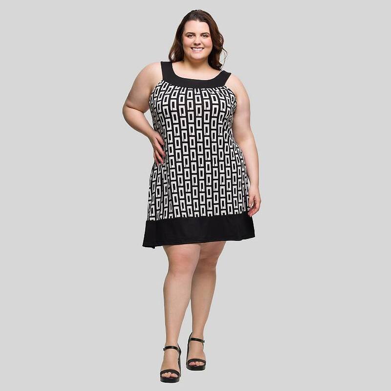 24 セブンコンフォート レディース トップス ワンピース ひざ丈 プラスサイズ ノースリーブ Plusize 24Seven Comfort Apparel Scoop Neck Sleeveless Knee Length Dress No Color