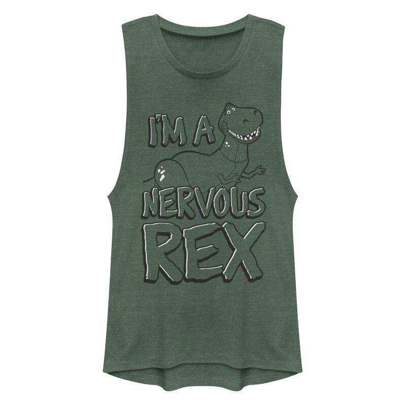 ディズニー ピクサー レディース トップス Tシャツ Juniors' Disney / Pixar Toy Story Nervous Rex Muscle Tank Topine Heather ヘザー