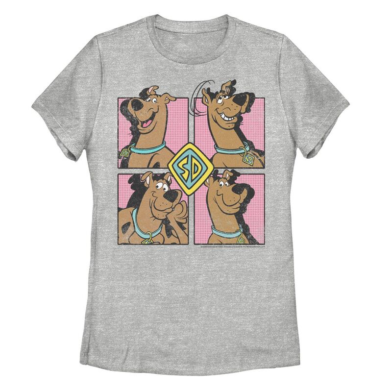 アニメキャラクター レディース トップス Tシャツ グラフィック Licensed Character Juniors' Scooby-Doo Portrait Grid Graphic Tee Athletic Heather ヘザー