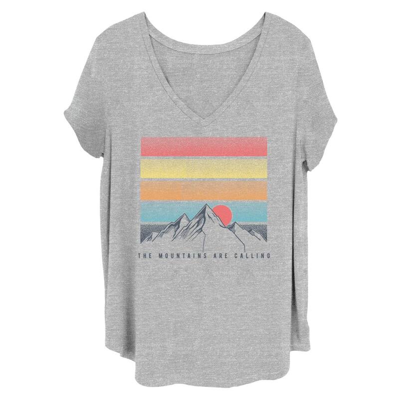 アンブランデッド レディース トップス Tシャツ プラスサイズ Unbranded Juniors' Plusize Mountains Are Calling Tee Heather Gray グレー