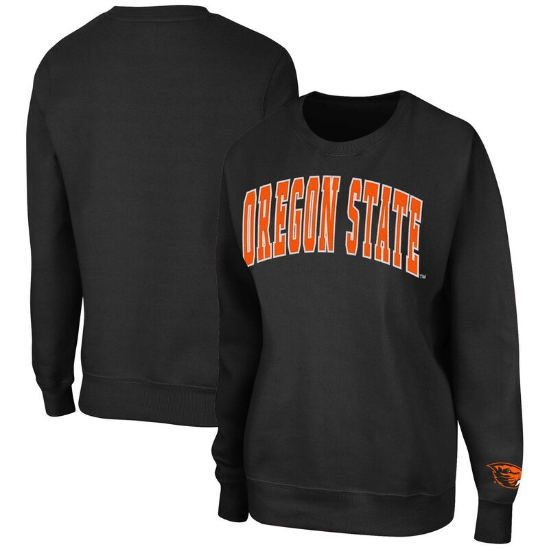 円形劇場 レディース トップス プルオーバー 汗水 Women\u0027s Colosseum Black Oregon State Beavers Campanile Pullover Sweatshirt Ors Black 黒いこと
