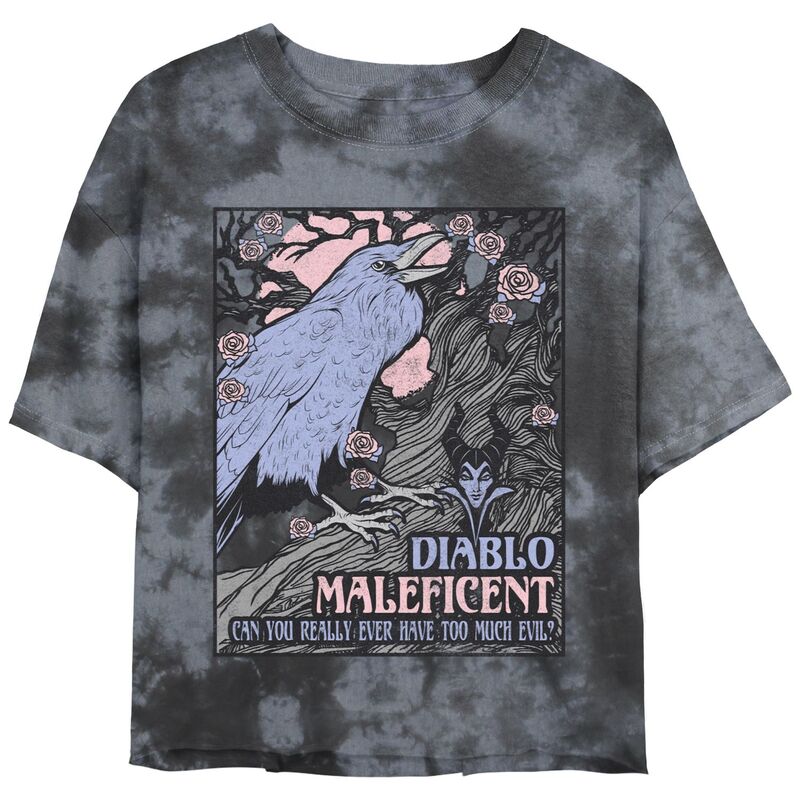 ディズニー レディース トップス Tシャツ Disney's Villains Juniors' Maleficentoo Much Evil Tee Black Charcoal ブラック