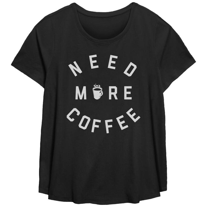 フィフスサン レディース トップス Tシャツ プラスサイズ グラフィック Plusize Fifth Suneed More Coffee Scoop Neck Graphic Tee Black ブラック