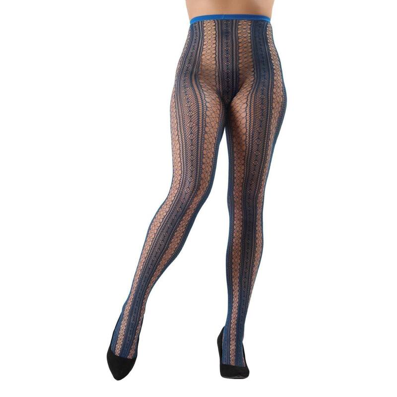 メモイ レディース アンダーウェア 靴下 MeMoi Epic Stripe Glamour Fishnetights Peacoat Blue ブルー 7,884円