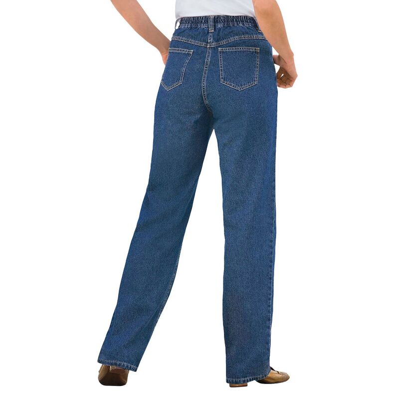 ウーマン ウィズイン レディース ボトムス デニムパンツ プラスサイズ トール コットン ジーンズ Woman Within Plusize Tall Perfect All-Cotton Back-Elastic Denim Jeans Medium Stonewash デニム|ReVida 店