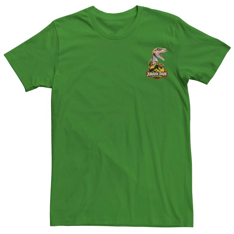 アニメキャラクター レディース トップス Tシャツ ロゴ Licensed Character Men's Jurassic Park Raptor Hold Logo Pocketee Kelly 7,285円