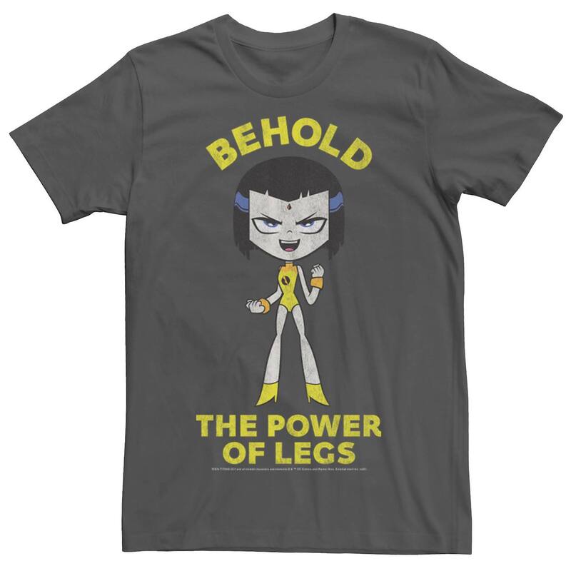 アニメキャラクター レディース トップス Tシャツ Licensed Character Men's DComics Teen Titans Go! Raven Behold The Power Of Legs Tee Charcoal Heather チャコール