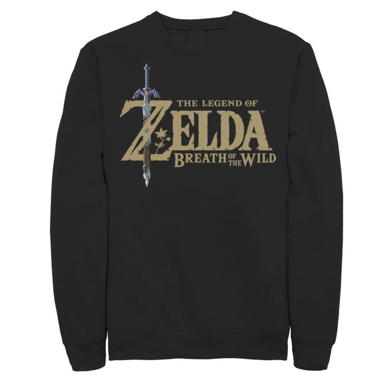 アニメキャラクター レディース トップス Tシャツ スウェット ロゴ Licensed Character Men's Nintendo The Legend Of Zelda Breath Of The Wild Logo Sweatshirt Black ブラック