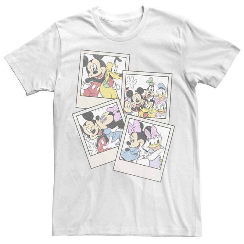 ディズニー レディース トップス Tシャツ Disney's Mickey And Friends Men's Group Shot Polaroids Tee White ホワイト