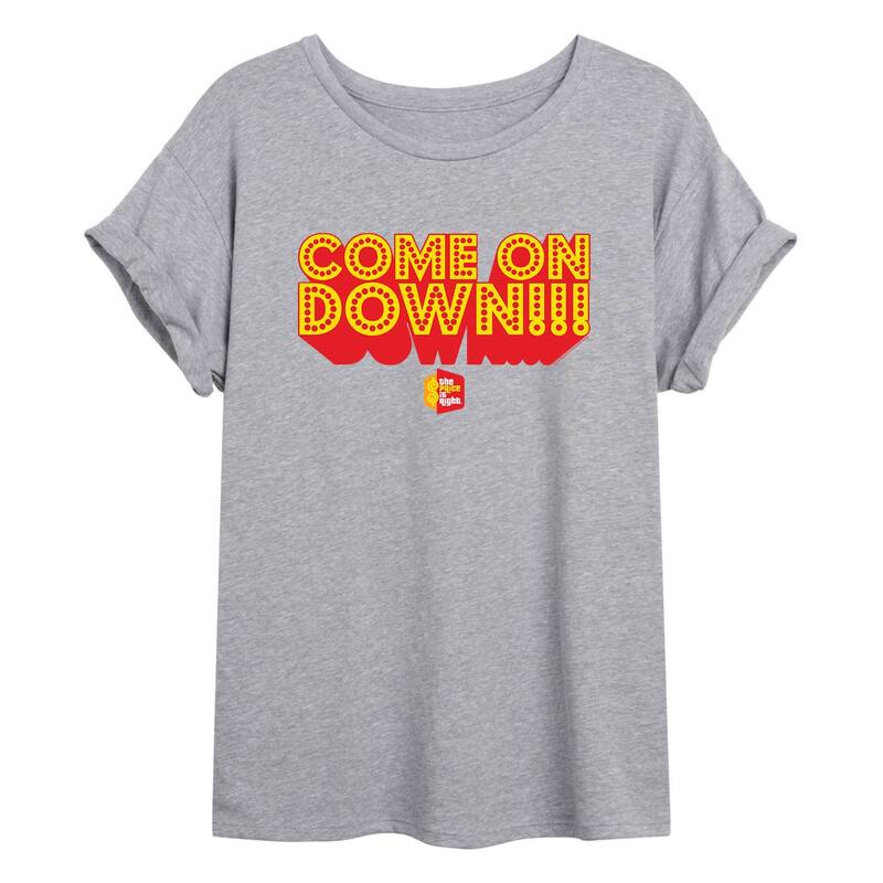 アニメキャラクター レディース トップス Tシャツ ダウン グラフィック Licensed Character Juniors' The Price Is Right Come On Down! Oversized Graphic Tee Grey グレー