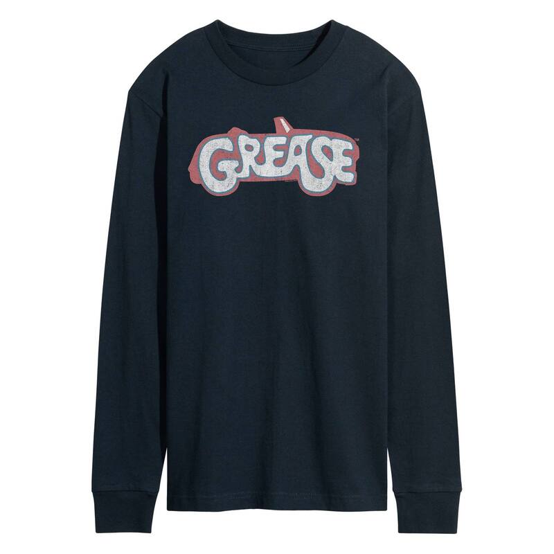アニメキャラクター レディース トップス Tシャツ ロゴ Licensed Character Men's Grease Logo Long Sleeve Tee Navy ネイビー