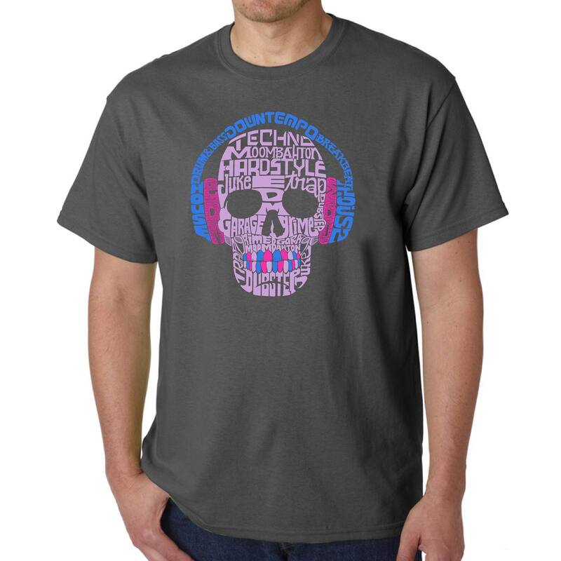 エルエーポップアート レディース トップス Tシャツ LA Pop Art Styles Of EDMusic - Men's Word Art-shirt Grey グレー|ReVida 店