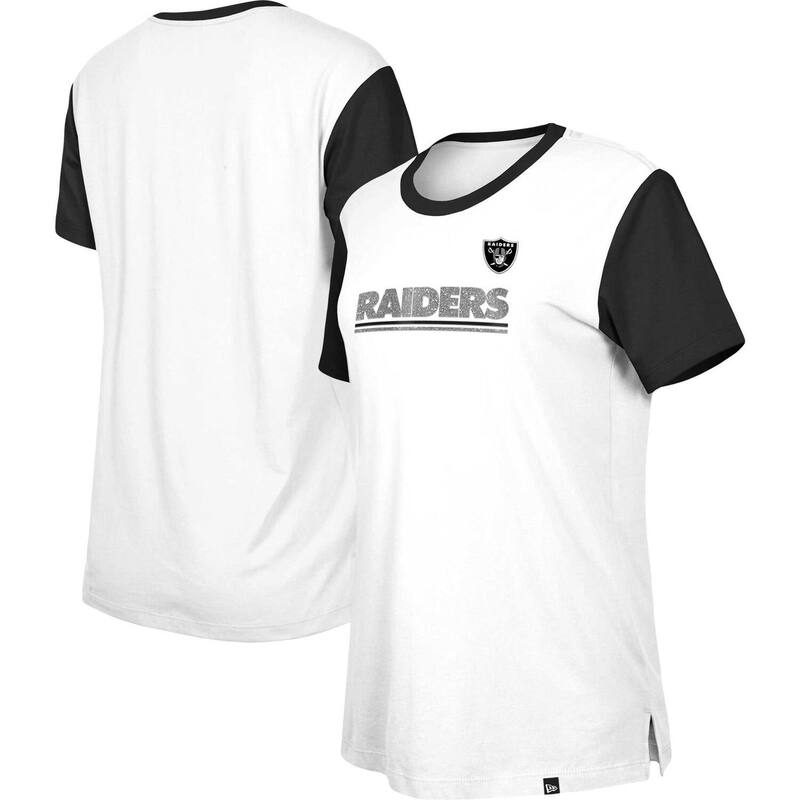 ニューエラ レディース トップス Tシャツ カラーブロック ダウン Women's New Era White/Black Las Vegas Raiders Thirdown Colorblock T-Shirt Lvr White ホワイト