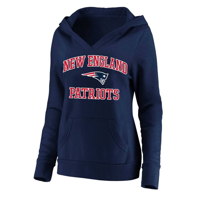アンブランデッド レディース トップス Tシャツ Vネック プラスサイズ パーカー Unbranded Women's Fanatics Branded Navy New England Patriots Plusize Heart and Soul V-Neck Pullover Hoodie Pat Navy ネイビー