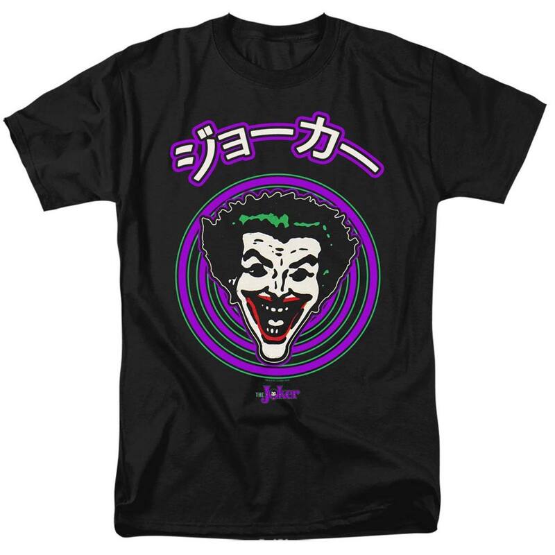 アニメキャラクター レディース トップス Tシャツ Licensed Character Batman Face Spiral Short Sleeve Adult-shirt Black ブラック