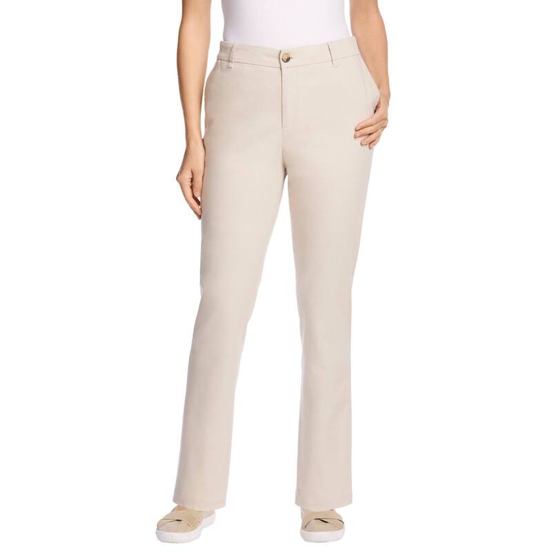 ウーマン ウィズイン レディース ボトムス カジュアルパンツ プラスサイズ Woman Within Plusize Adjustable Waistraight-Leg Chino Natural Khaki カーキ 10,904円