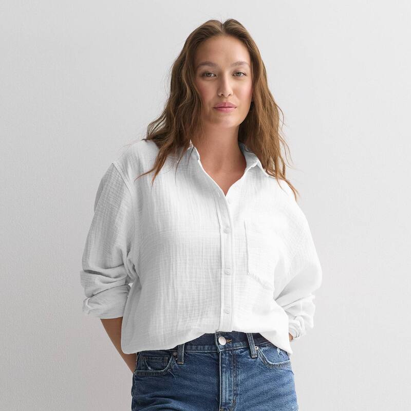 エスオー レディース トップス プルオーバー Juniors\u0027 SO Long Sleeve Shirt Modern White 白いこと