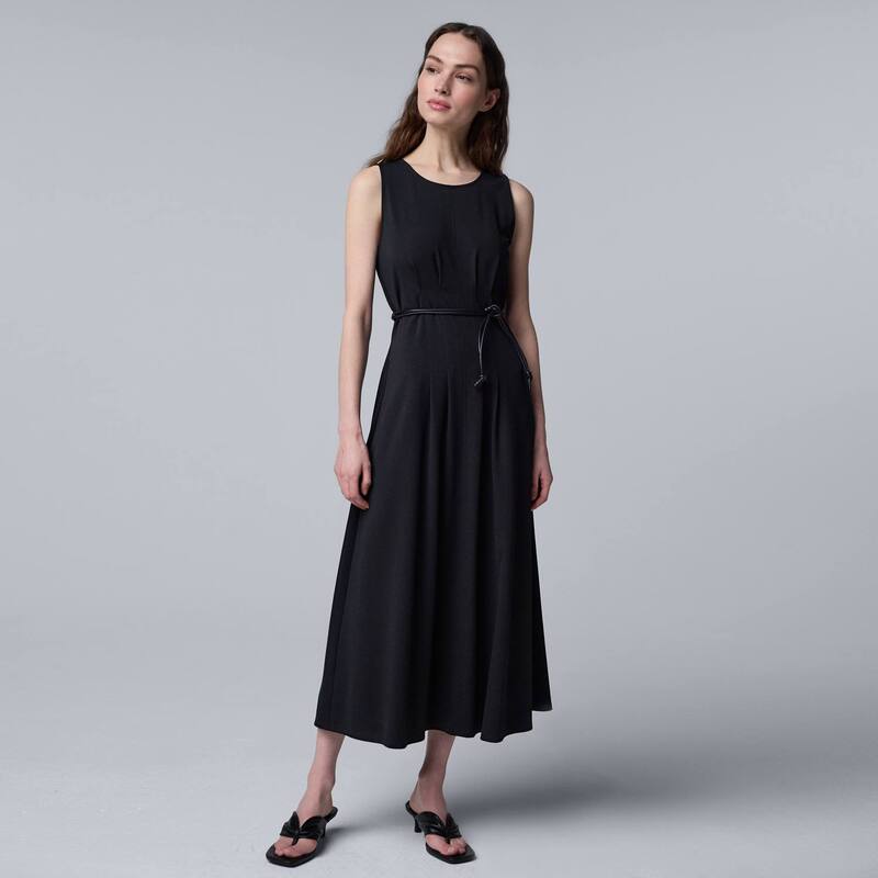 ヴェラウォン レディース トップス ワンピース Women'simply Vera Wang Seamed Ponte Dress Black ブラック