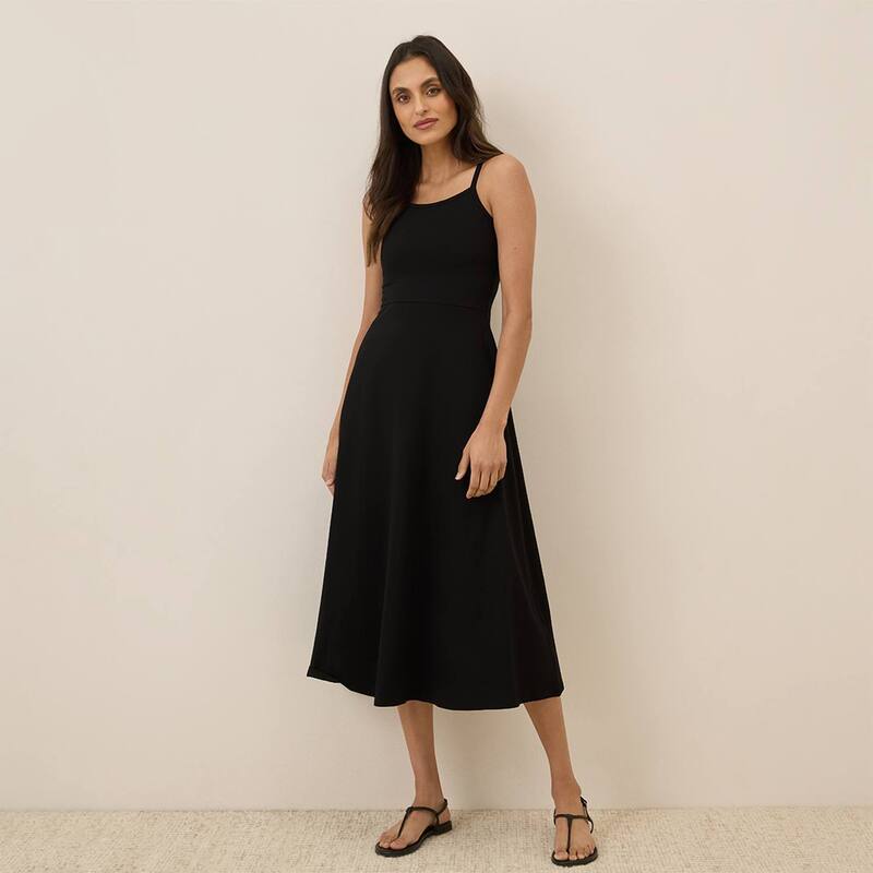 パクト レディース トップス ワンピース ミディ Pact Fit & Flare Midi Dress Black ブラック|ReVida 店