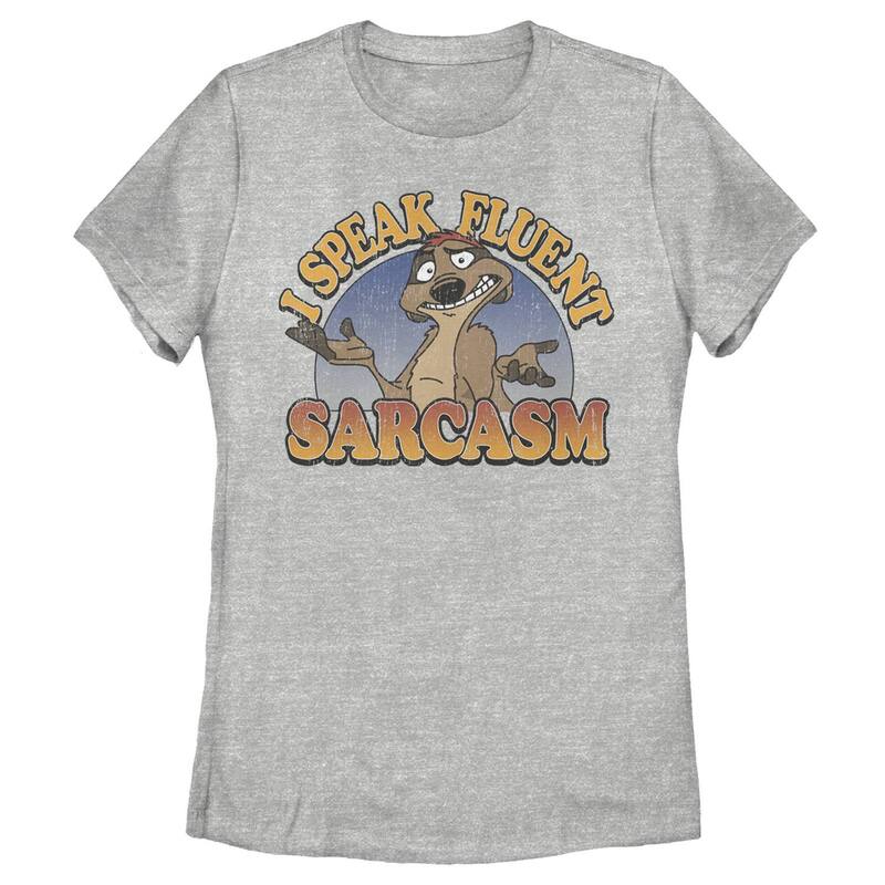 ディズニー レディース トップス Tシャツ Disney's Lion King Juniors' Timon Sarcasm Tee Athletic Heather ヘザー