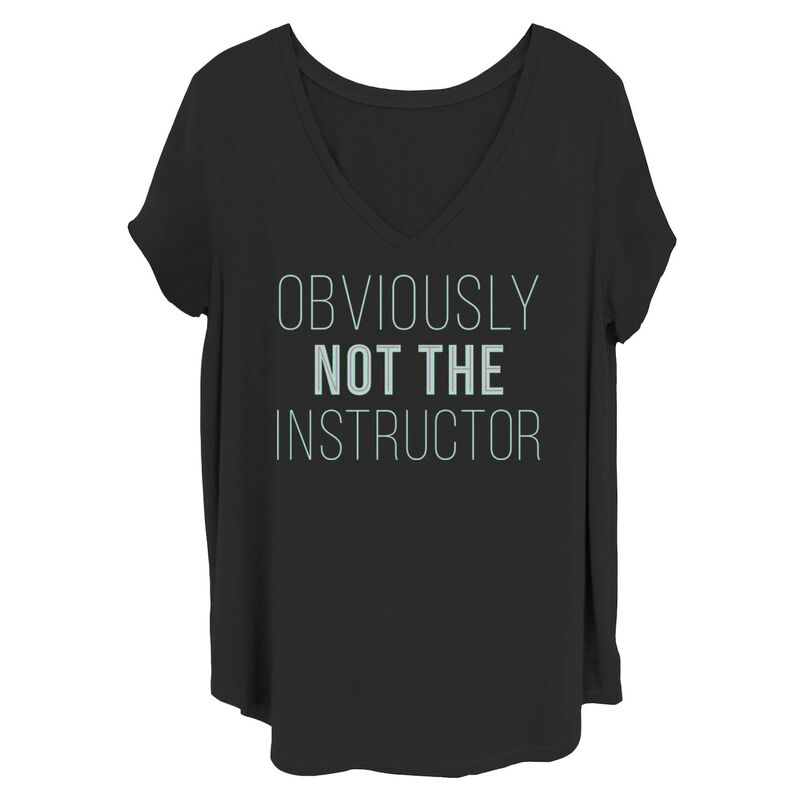アンブランデッド レディース トップス Tシャツ Unbranded Juniors' Obviously Nothe Instructor Tee Black ブラック